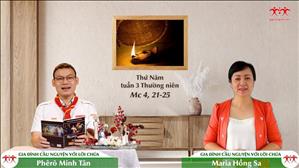 Gia đình cầu nguyện với Lời Chúa ngày 27-1-2022: Thứ Năm tuần 3 mùa Thường niên (Mc 4, 21-25)