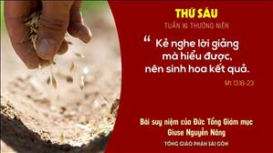 Suy niệm Tin mừng - Thứ Sáu tuần 16 Thường niên (Mt 13,18-23) - ĐTGM Giuse Nguyễn Năng