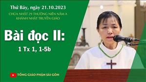 Bài đọc II: 1 Tx 1, 1-5b - CN 29 TN năm A