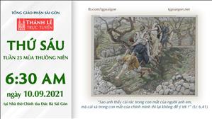 TGP Sài Gòn trực tuyến 10-9-2021: Thứ Sáu tuần 23 TN lúc 6:30 tại Nhà thờ Chính tòa Đức Bà