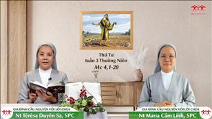 Gia đình cầu nguyện với Lời Chúa ngày 26-1-2022: Thứ Tư tuần 3 mùa Thường niên ( Mc 4, 1-20)