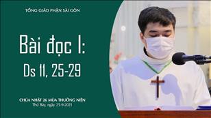 Chúa nhật 26 TN năm B - Bài đọc I: Ds 11, 25-29