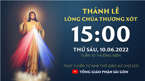 TGP Sài Gòn trực tuyến: Thánh lễ Lòng Chúa Thương Xót lúc 15:00 ngày 10-6-2022 tại Nhà thờ Giáo xứ Chợ Đũi