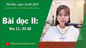 Bài đọc II: Rm 11, 33-36 - CN 21 TN năm A