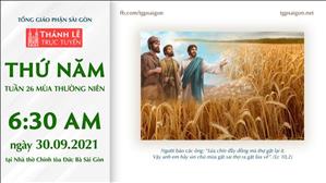 TGP Sài Gòn trực tuyến 30-9-2021: Thứ Năm tuần 26 TN lúc 6:30 tại Nhà thờ Chính tòa Đức Bà