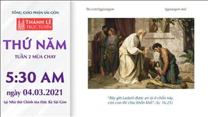 TGP Sài Gòn - Thánh lễ trực tuyến 4-3-2021: Thứ Năm tuần 2 MC lúc 5:30 tại Nhà thờ Chính tòa Đức Bà