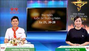 3 phút Gia đình cầu nguyện với Lời Chúa: Thứ Năm tuần 34 Thường Niên (Lc 21, 20-28)