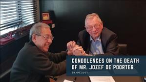 Condolences on the death of Mr. Jozef De Poorter