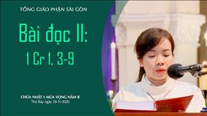 CN 1 mùa Vọng năm B - Bài đọc II: 1 Cr 1, 3-9