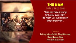 TGP Sài Gòn - Suy niệm Tin mừng 6-5-2021: Thứ Năm tuần 5 Phục sinh - ĐTGM Giuse Nguyễn Năng