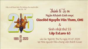 Thánh lễ Tạ ơn: Ngân khánh Lm. Giacôbê Nguyễn Văn Thơm, OMI - 9g30 ngày 01.07.2020