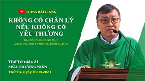 Không có chân lý nếu không có yêu thương - Lm GB Phương Đình Toại, MI | Thứ Tư tuần 21 TN