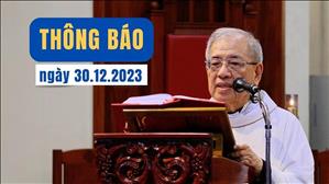 Nhà thờ Chính Tòa Đức Bà: Thông báo ngày 30-12-2023